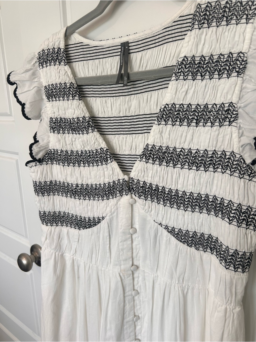 Anthropologie The Peregrine Midi Dress: Embroidered Smocked Edition Medium - Picture 6 of 8